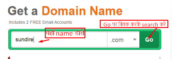 bigrock Domain Name Search box