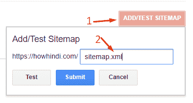 Add test sitemap xml submit