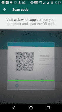 whatsapp QR code scan screenshots