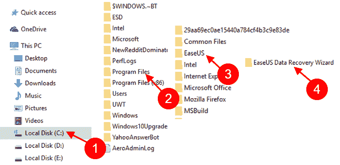 Config dat Folder Installation Directory Easeus Software