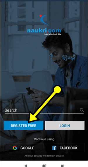 Naukri com par account banaye register in Hindi job Dhunde
