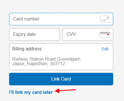 PayPal Account Link Debit Credit Card