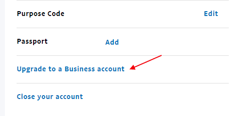 PayPal Upgrade To Business Account