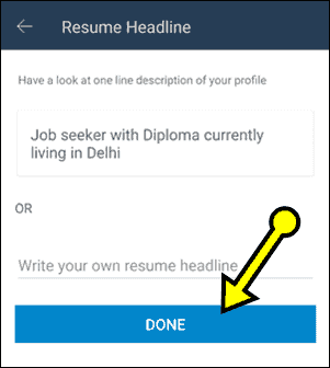 Resume Headline Naukri Job Hindi