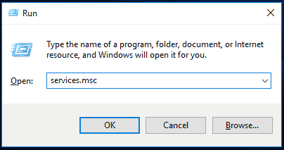 Run Command Box windows update