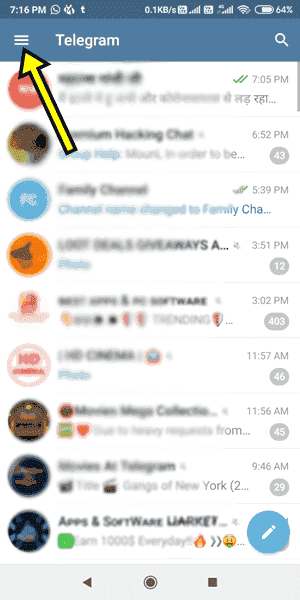 Telegram Option Setting Android Phone in Hindi